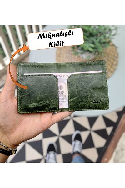 Visso leather VİSSO 657 Γνήσιο δέρμα αγελάδας Μαγνήτης BAY Θήκη κάρτας Πορτοφόλι Πορτοφόλι ΚΟΜΨΗ ΧΕΡΙΤΣΑΝΤΑ