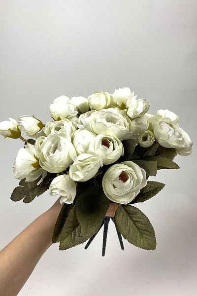 Hobigram Τεχνητό λουλούδι Κρέμα Παιώνια Eren Rose Τεχνητό λουλούδι 3 Μάτσο – Τεχνητό & Ξηρό Λουλούδι, Κομψό Σχέδιο – Τεχνητό Λουλούδι