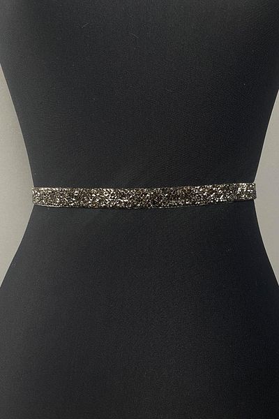 Hobigram Handmade Belt Anthracite Gray Bead Embroidered Evening Dress Belt Waist Accessory – Belt, Stylish Design