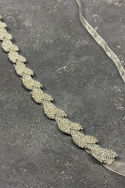 Hobigram Handmade Belt Silver Stone Thin Leaf Pattern Accessory Waist Belt – Belt, Stylish Design