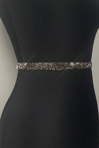 Hobigram Handmade Belt Anthracite Gray Bead Embroidered Evening Dress Belt Waist Accessory – Belt, Stylish Design