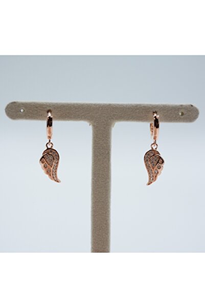 Swaroski Melek Kanadı Desenli Zirkon Taşlı 925 Ayar Gümüş Kadın Küpe