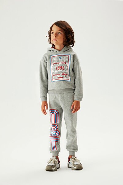 Nebbati Boy's Gray Sweatpants 23FW0NB3232