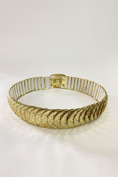 Hobigram Handmade Belt Gold Color Elastic Belt – Special Design, Accessory, Quality Production, Eye-Catching Style