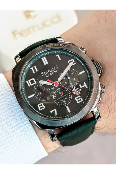 Ferrucci BLKT.2.742 Ferrucci All Functions Active 30m Water Resistant Leather Band Men's Wristwatch