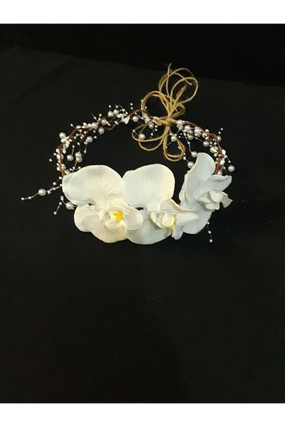 Hobigram Lohsa Sets Women's White Floral Crown – Special Design, Accessory, Quality Production, Eye-Catching Style – L