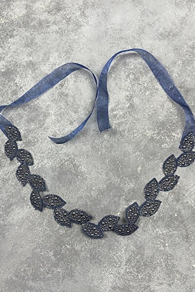 Hobigram Ручної роботи ремінь темно-синього кольору з камінцями та аксесуар для талії – ремінь, стильний дизайн