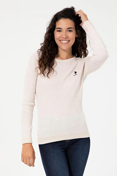 U.S. Polo Assn. Women's Cream Basic Sweater