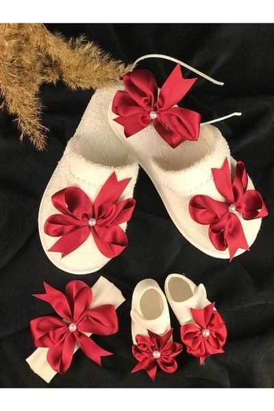 Hobigram Lohsa Sets Bow Maternity Slippers Crown Set of 4 – Maternity Set, Stylish Design, Women's Accessory – Loh