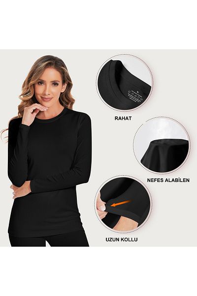 çorapmanya كولون حريمي طويل حراري - طقم ملابس داخلية