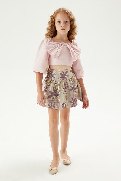 Tyess تنورة بناتي منقوشة من Bg Store 23fw0tj4313