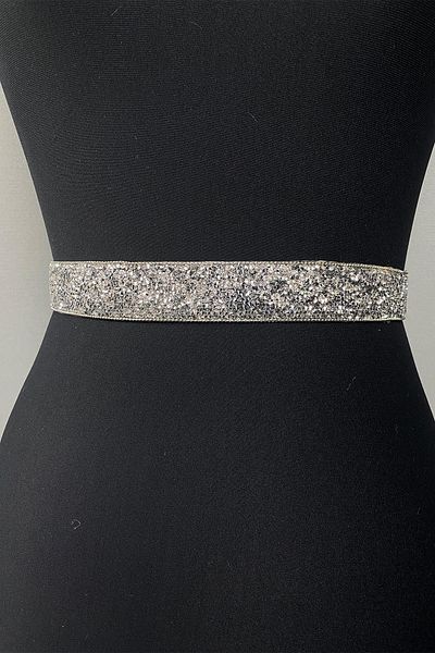 Hobigram Handmade Belt Silver Bead Embroidered Chain with Stones Evening Dress Waist Belt – Belt, Stylish Design