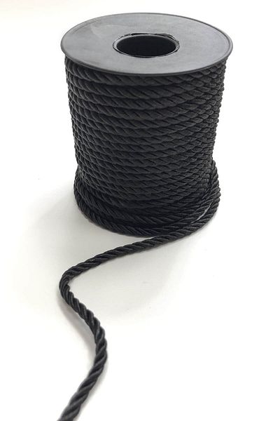 Hobigram Πλεξούδα Σχοινί Μαύρο Σχοινί Κορδόνι 4 Mm 1 Mt – Σχοινί πλεξίματος, Κομψό Σχέδιο, Γυναικείο Αξεσουάρ – Σχοινί πλεξίματος – Σχοινί πλεξίματος