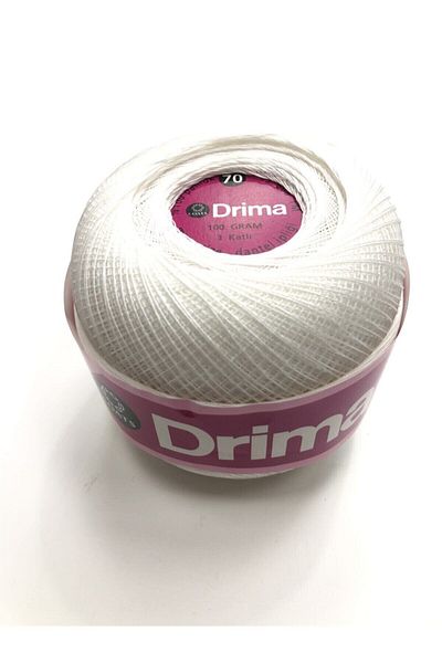 Hobigram Πλεξούδα Drima Mercerized White Lace Thread No:70 100 gr (1 Τεμάχιο) – Πλεξούδα, Κομψό Σχέδιο – Πλεξούδα
