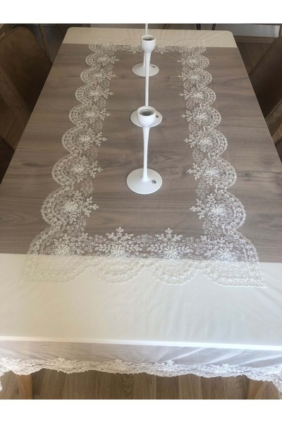 Romans مفرش طاولة دانتيل فرنسي 160x220