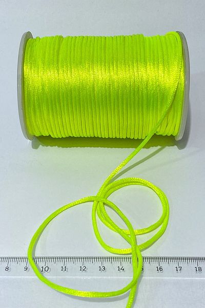 Hobigram Πλεξούδα νήμα Neon Yellow Brit Rope Rat Tail 10 Mt – Πλεξούδα νήμα, κομψό σχέδιο, γυναικείο αξεσουάρ – Πλεξούδα νήμα