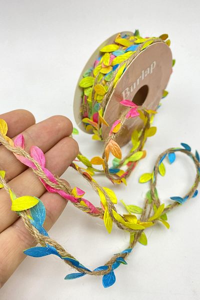 Hobigram Πλεκτό νήμα Πολύχρωμο Ψάθινο Φύλλο Κορδέλα 10 Mt – Πλεκτό νήμα, Κομψό Σχέδιο, Γυναικείο Αξεσουάρ – Πλεκτό