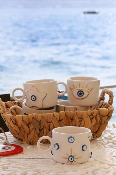 M'art Home Glaze Gold Handmade Double Cup