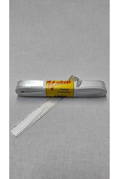 ATMACA TUHAFİYE 2 cm Satin Ribbon 10 Meters White Silver Glitter – Ribbon