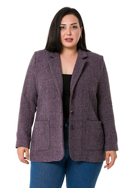 DISENTIS MODEST Jachetă cu buzunare cu buzunare, căptușită cu un blazer din prune