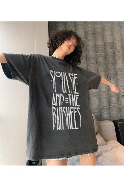 Violon Πλενόμενο μπλουζάκι Siouxsie And The Banshees με στάμπα Unisex Oversiz...