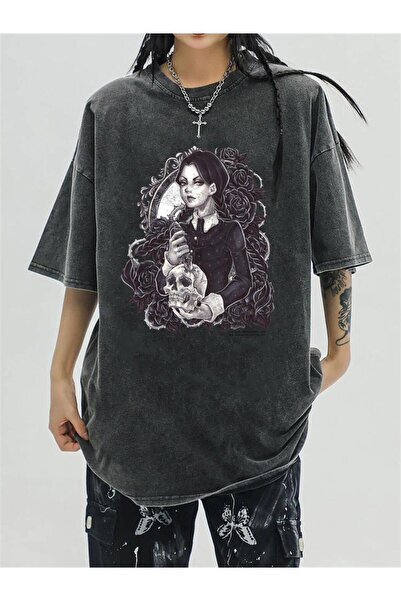 Violon Wednesday Yıkamalı Unisex Eskitme T-shirt