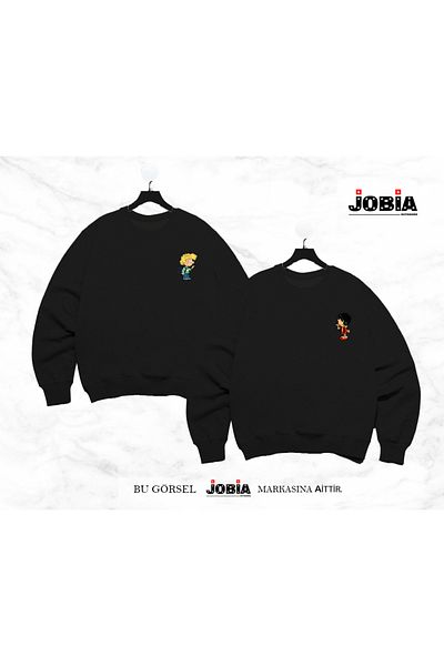 Jobia Outdoors Unisex Γυναικείες άντρες Cedric Chen Printed Lover Couple Συνδυασμός λαιμόκοψης 3 κλωστών Σετ 2 τεμαχίων