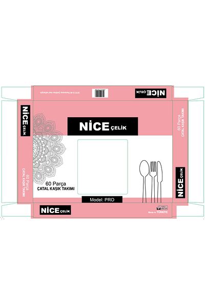 NİCE Nice 60 Piece Fork Spoon Set Luxury 12 Person Boxed