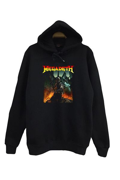 fame-stoned Суитшърт с качулка и принт Megadeth