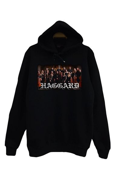 fame-stoned Унисекс суитшърт с качулка и щампа Haggard, 100% памук, черен