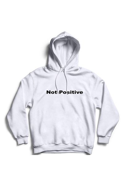 fame-stoned Φούτερ με κουκούλα Unisex White Note Positive με στάμπα