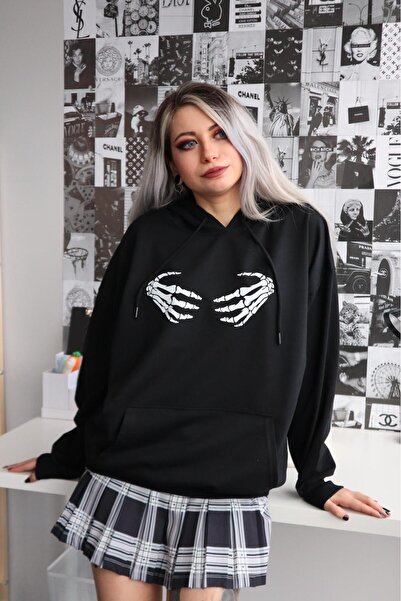 Gofeel Skeleton Hand Sweat Sweathsirt 3 Thread Raster Streetwear Hoodie Gofeel