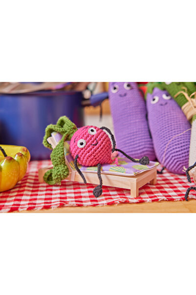 FOKUR FOKUR MUTFAK Organik El Yapımı Örgü Oyuncak Turp 1 Adet