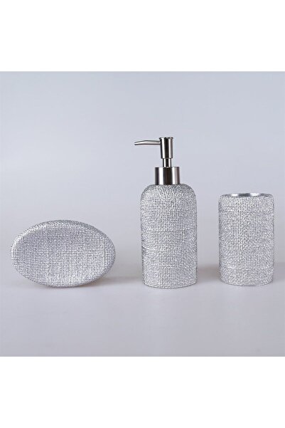 Selim Natural 3 Parça Banyo Seti Gümüş