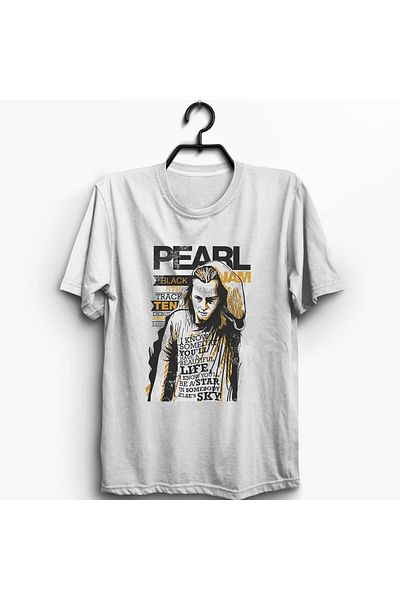 fame-stoned Pearl Jam Music Band εμπριμέ Unisex 100% βαμβακερό λευκό μπλουζάκι