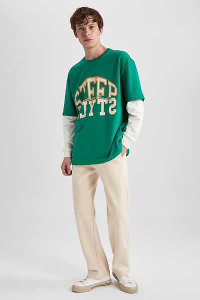 DeFacto Regular Fit Sweatpants Elastic Waist Fleto Pocket Straight Leg A3359Ax23Au