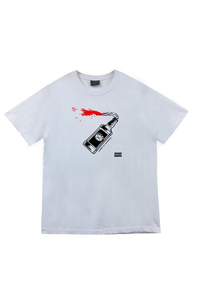 fame-stoned Μπλουζάκι Onyx Printed Unisex 100% Cotton White