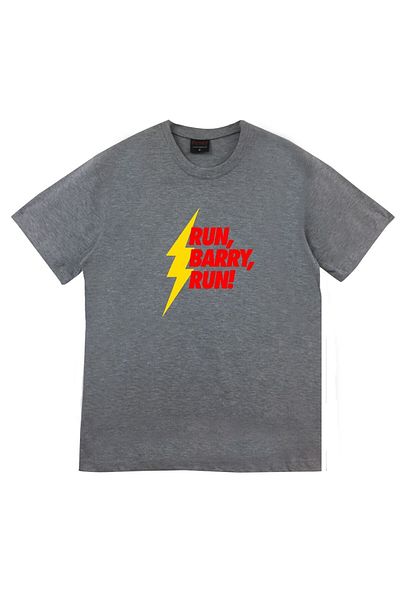fame-stoned Unisex Grey Run Barry Run Tshirt