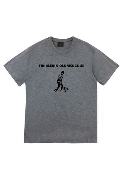 fame-stoned Μπλουζάκι Unisex Grey Veteran Mustafa Kemal Atatürk με στάμπα
