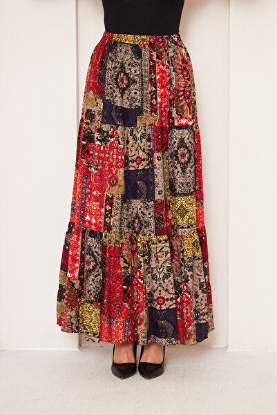 comstar LAYERS Patterned Viscose Skirt, Viscose Skirt, LONG Skirt, Hijab Skirt, Daily Skirt, Long Skirt