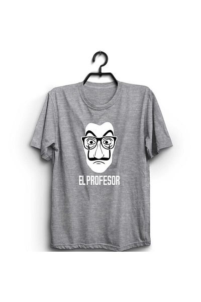 fame-stoned Μπλουζάκι Unisex Grey La Casa De Papel με στάμπα