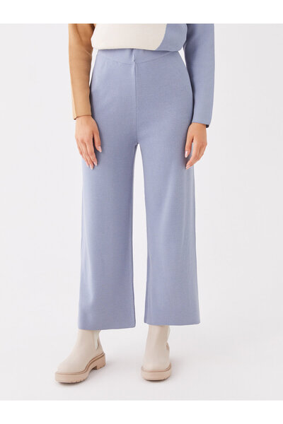 LC Waikiki Beli Lastikli Düz Geniş Paça Kadın Triko Pantolon