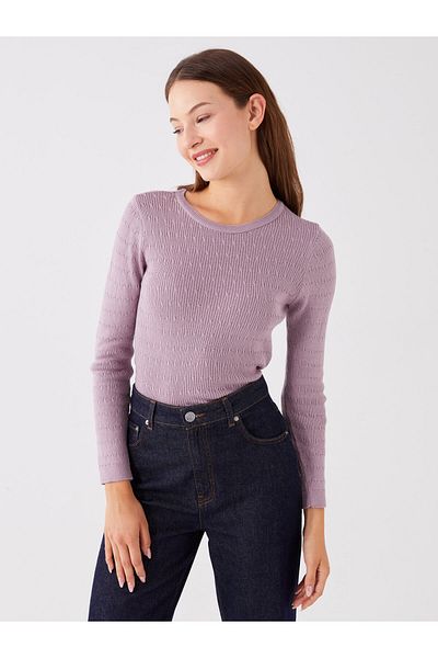 LC Waikiki Pulover de damă cu mânecă lungă și decolteu cu model