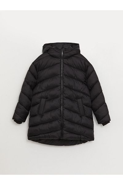 LC Waikiki Dámská oversize bunda s rovným dlouhým rukávem a kapucí