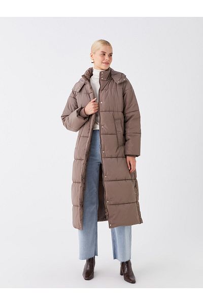 LC Waikiki Dámský obyčejný puffer kabát s kapucí