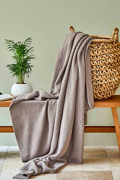 Karaca Home Back To Basic Vizon Çift Kişilik Örgü Battaniye