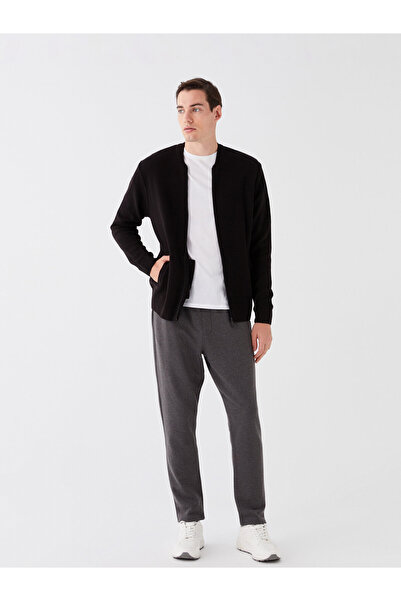 LC Waikiki LCW Casual New Black Standard Mold College Lapel férfi kötöttáru kardigán