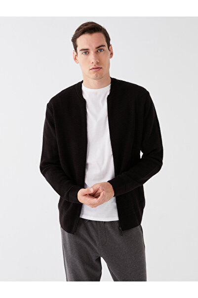 LC Waikiki LCW Casual New Black Standard Mold College Lapel férfi kötöttáru kardigán