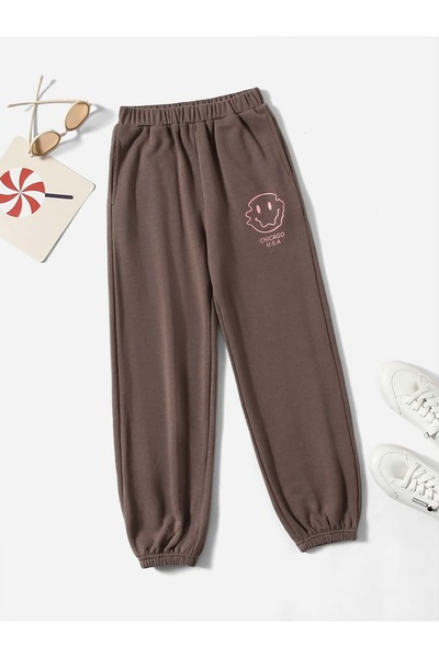 Adrift Pantaloni de trening pentru fete EVRYDAY, cu imprimeu cu litere și exp...