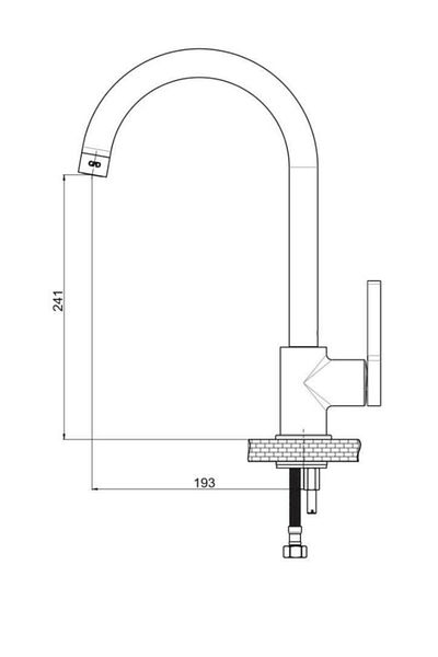 GPD Single Body Sink Faucet Gildo Black - Chrome Mte165-k-s